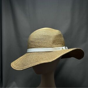 Haute Hippie Girls Paper‎ Straw Hat Easter Summer Beach Vacation with White Band